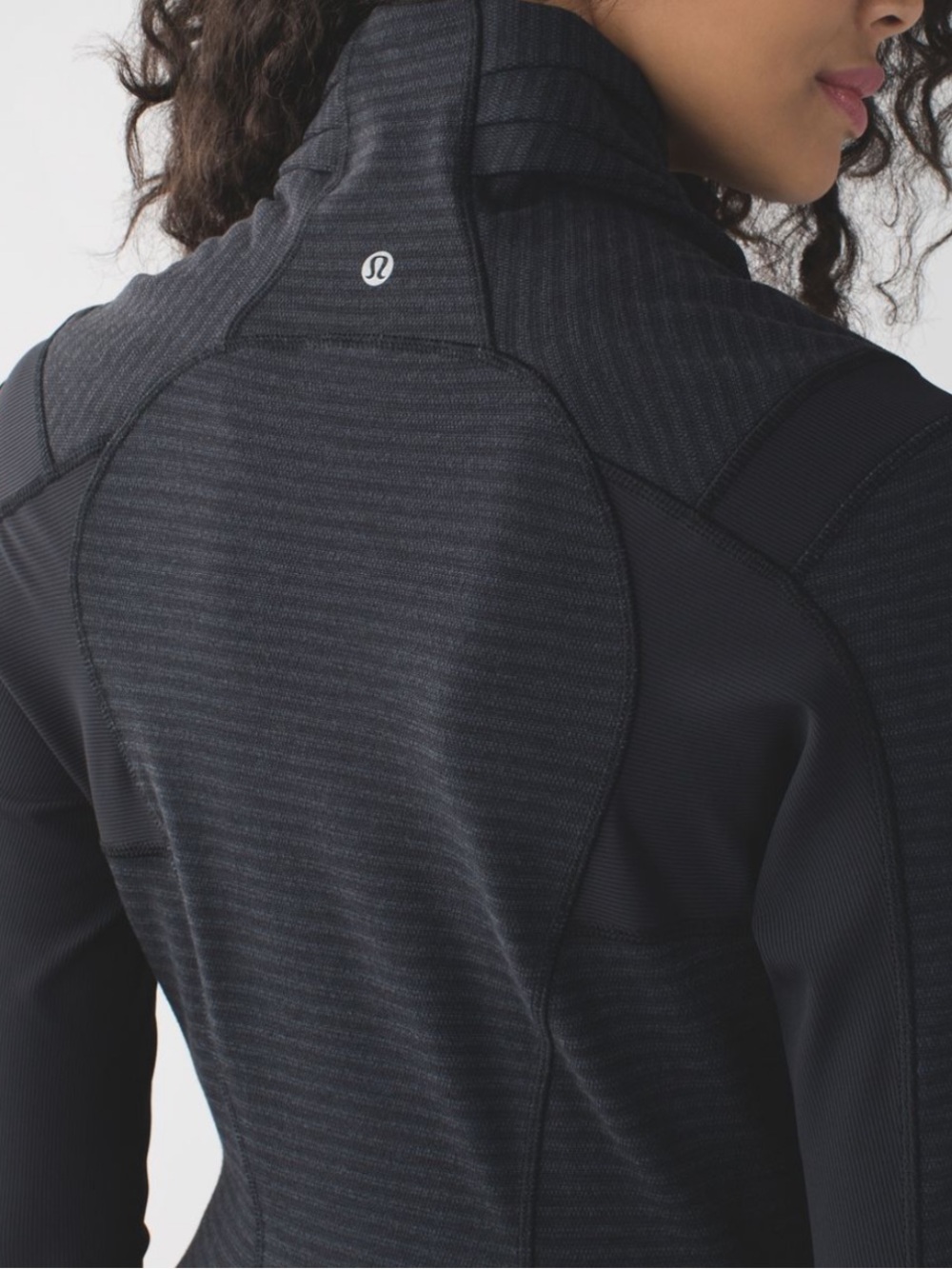 Lululemon Bhakti Yoga Jacket Luon Pique Black Dark Slate Black Size 6 - Picture 4 of 14